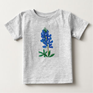 T-shirts Camisa-T para crianças com Bluebonnet em estrela 