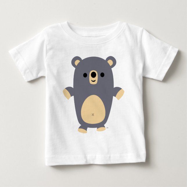 T-shirts Camiseta-bebê do Urso de Cartoon Azul (Frente)