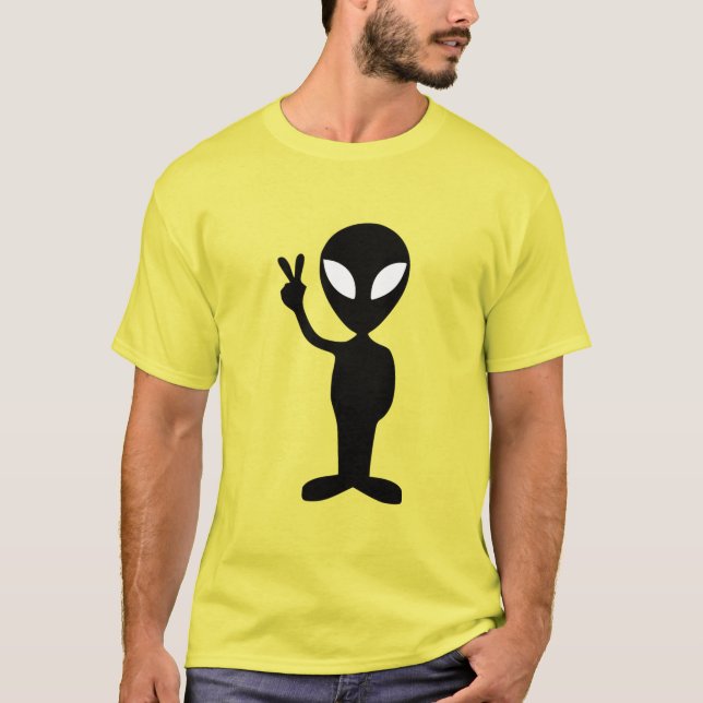 T-shirts Camiseta-corante espiral de alienígena masculino (Frente)