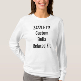 T-shirts Camiseta-de-folhas compridas e relaxada