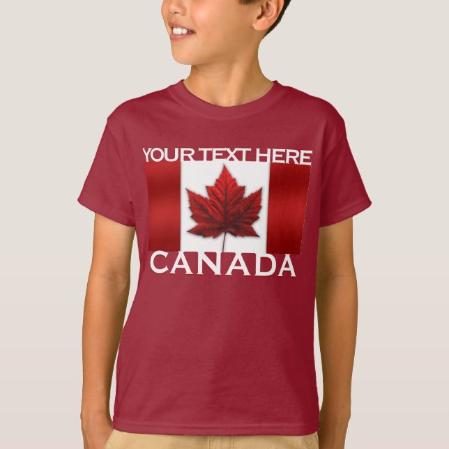 T-shirts Camiseta-doce canadense Flag Kid (Frente)