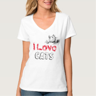 T-shirts "Camiseta Nano V-Neck de Hanes Mulheres de Gato
