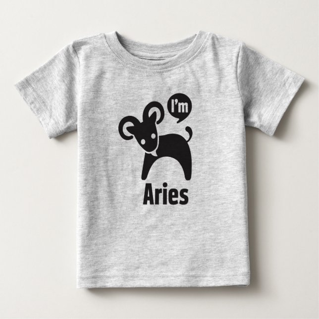T-shirts Camisetas-Aries do bebê do zodíaco (Frente)