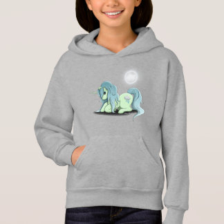 T-shirts Camisola do Hoodie da menina do unicórnio do luar