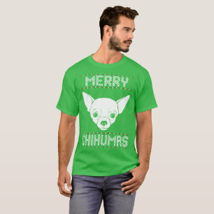 T-shirts Camisola feia do Natal da chihuahua alegre de