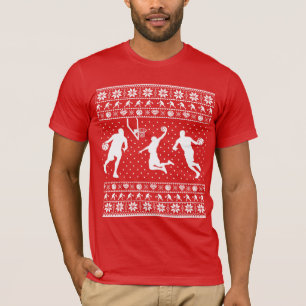 T-shirts Camisola feia do Natal do basquetebol