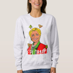 T-shirts Camisola feia vermelha do Natal de Hillary Clinton