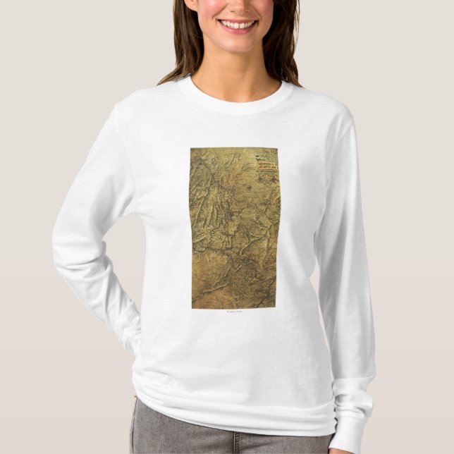 T-shirts Campanha de Atlanta - mapa panorâmico da guerra (Frente)