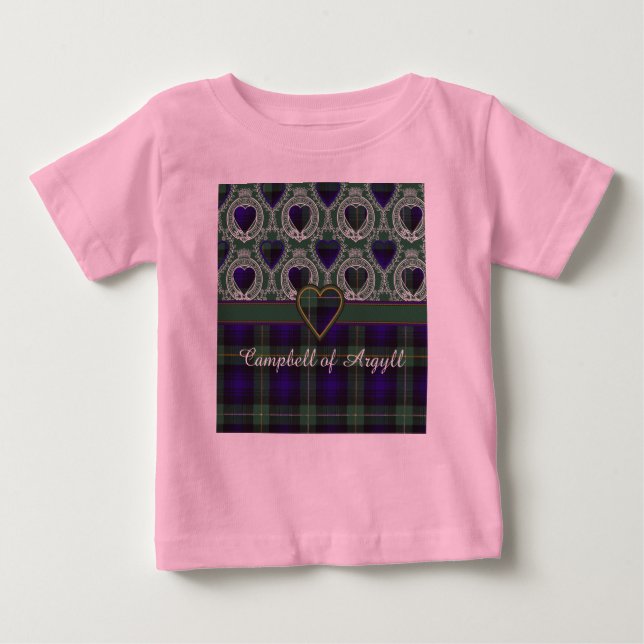 T-shirts Campbell of Argyll clan Xadrez Tartan escocês (Frente)
