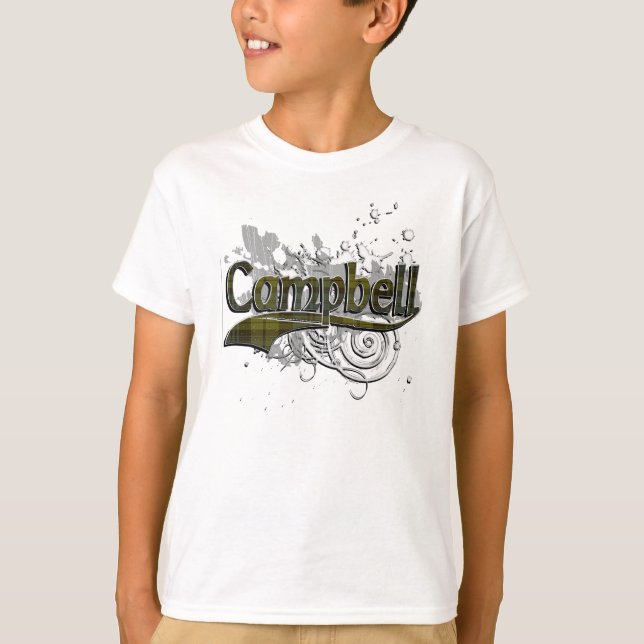 T-shirts Campbell Tartan Grunge (Frente)