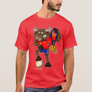 T-shirts Campeão Bull do campeonato do mundo do futebol da
