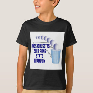 T-shirts Campeão de Pong da cerveja de Massachusetts