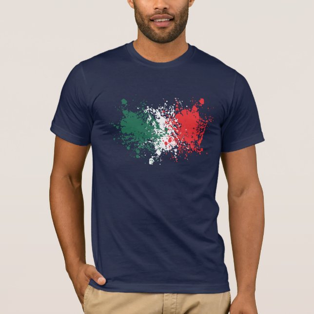 T-shirts Campeonato do mundo do futebol: Bandeira de Italia (Frente)