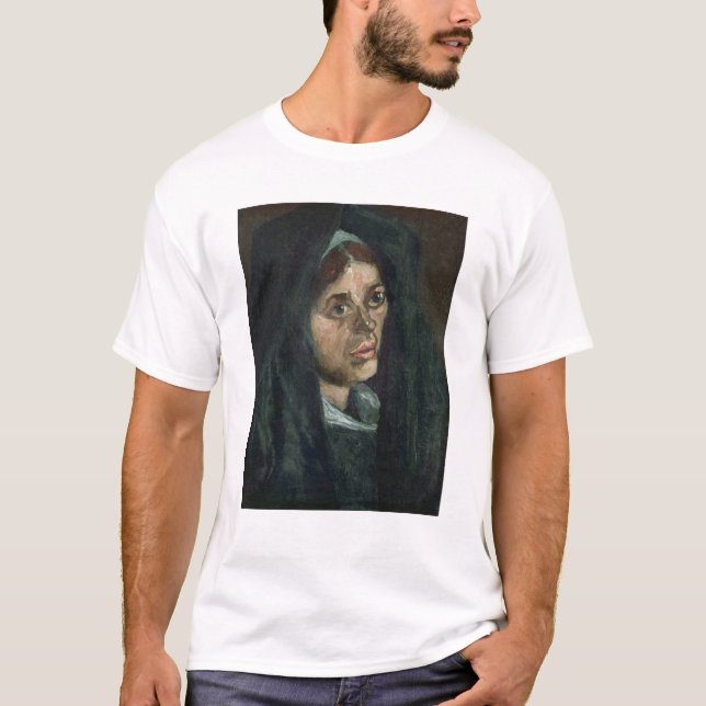 T-shirts Camponês de Vincent van Gogh | com o xaile do (Frente)