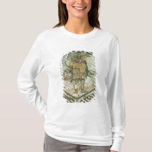 T-shirts Camponês que leva uma ovelha e uma cesta do queij