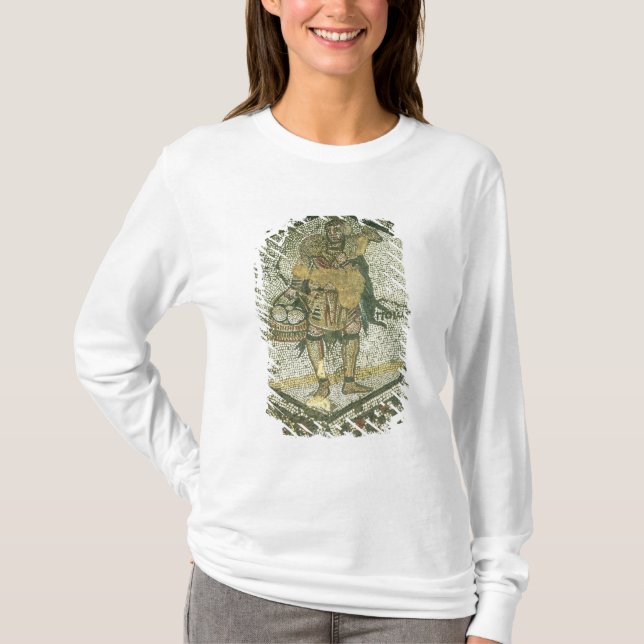 T-shirts Camponês que leva uma ovelha e uma cesta do queijo (Frente)