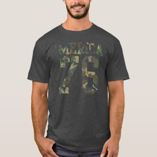 T-shirts Camuflagem 'Merica Est do vintage. 1776