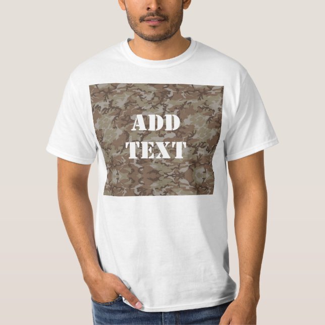T-shirts Camuflagem Militar do Deserto da Madeira (Frente)