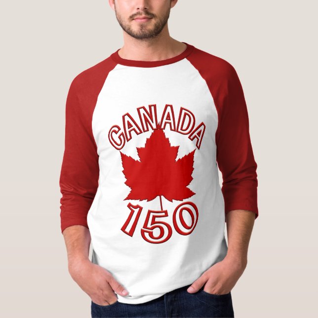 T-shirts Canadá 150 Jersey Canadá Maple Leaf Souvenir Shirt (Frente)