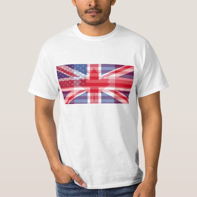 T-shirts Canadá. América. O Reino Unido. Tudo em um (Frente)