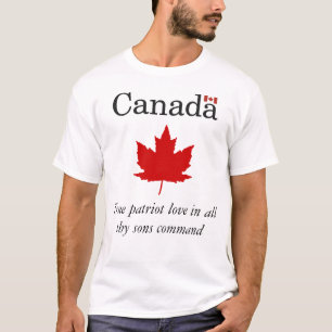T-shirts Canadá - amor verdadeiro do patriota em todo Thy