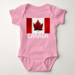 T-shirts Canadá Bebê-biquetê Canadá Bandeira Souvenir One-p