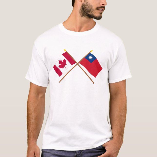 T-shirts Canadá e bandeiras cruzadas Formosa (Frente)