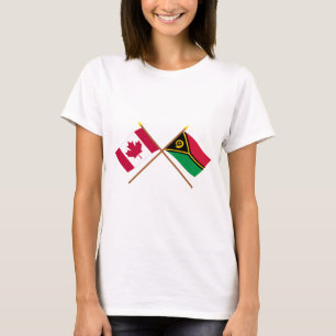 T-shirts Canadá e bandeiras cruzadas Vanuatu