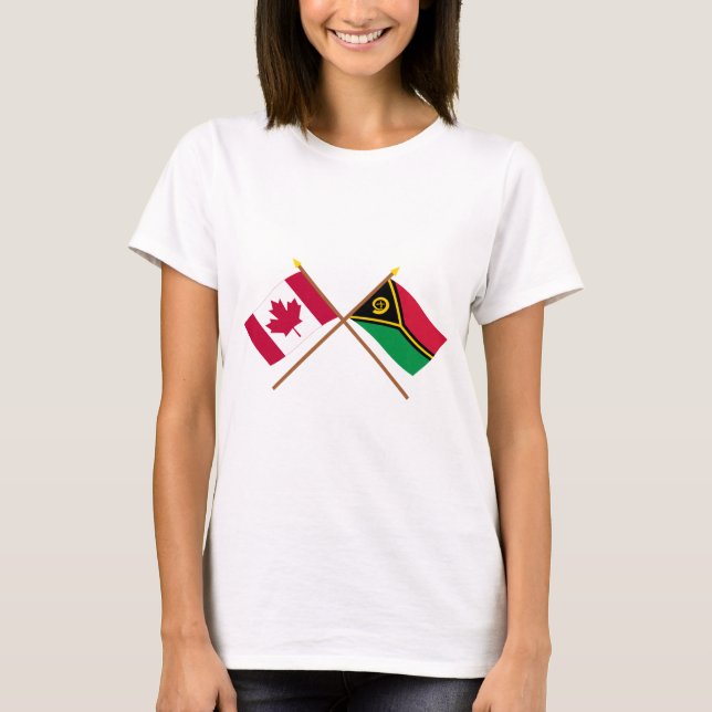 T-shirts Canadá e bandeiras cruzadas Vanuatu (Frente)