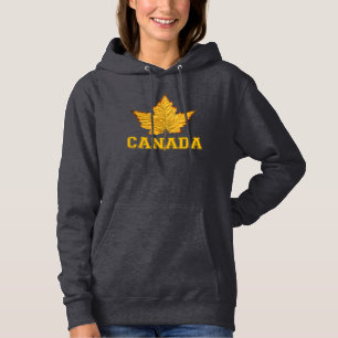 T-shirts Canadá Hoodies Dourado Shir Folha de Hoodie Folha,