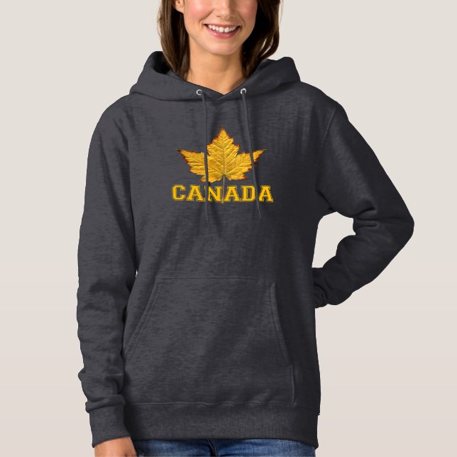T-shirts Canadá Hoodies Dourado Shir Folha de Hoodie Folha, (Frente)