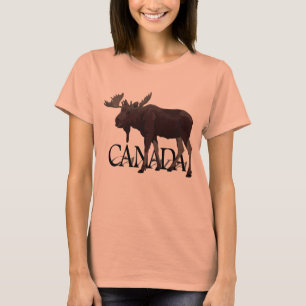 T-shirts Canadá Moose Dress Retro Canadense Moose Souvenir