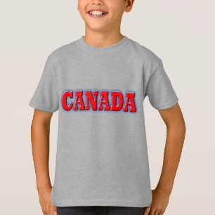 T-shirts Canadá na rotulação vermelha corajosa