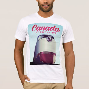 T-shirts Canadá pelo poster locomotivo do trem dos anos 50