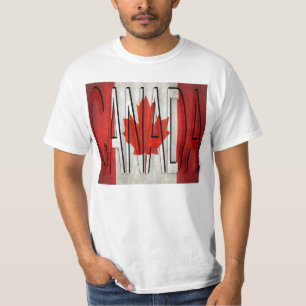 T-shirts Canadá Sinalizador Incrível Mapeamento Folha T-Shi