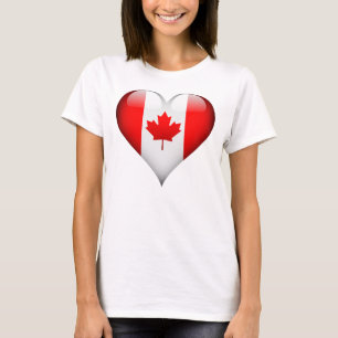 T-shirts Canadian Flag Glass Heart