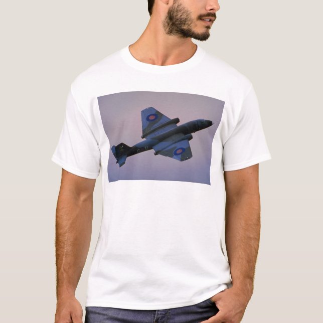 T-shirts Canberra elétrico inglês em vôo em Cranfield, (Frente)