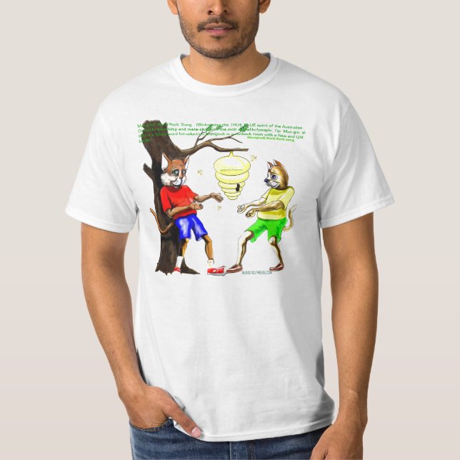 T-shirts canção da rocha da rocha do mungindi, (Frente)