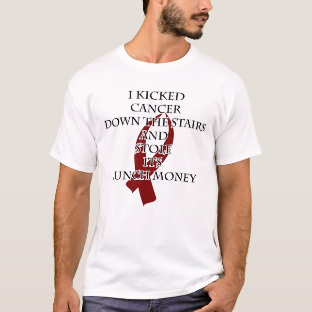 T-shirts Cancer Bully (Fita de Borgonha) (Frente)