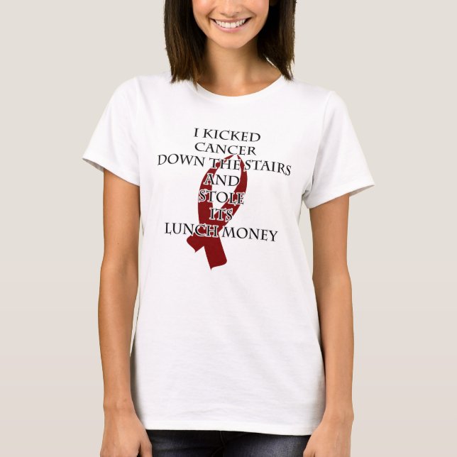 T-shirts Cancer Bully (Fita de Borgonha) (Frente)