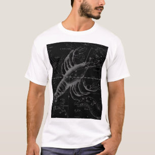 T-shirts Cancer Constellation Map Black Hevelius cerca de 1