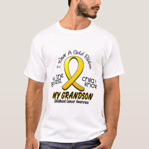 T-shirts Cancer da infância eu visto a fita Dourado para o