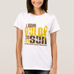 T-shirts Cancer da infância EU VISTO o OURO PARA MEU FILHO