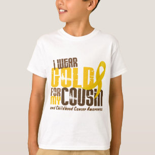 T-shirts Cancer da infância EU VISTO o OURO PARA MEU PRIMO