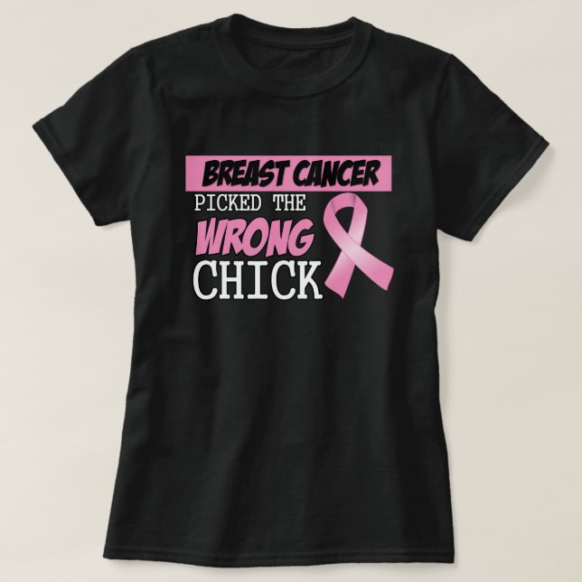 T-shirts Cancer Da Mama Escolheu A Diva Errada (Frente do Design)