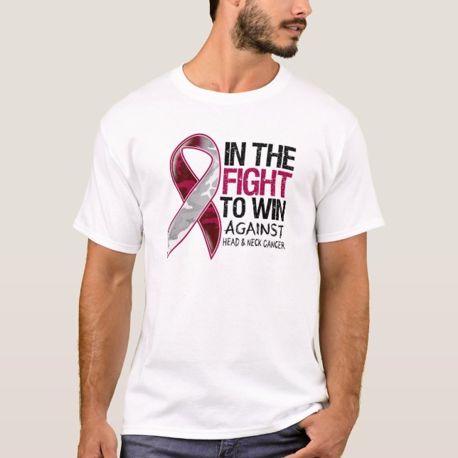 T-shirts Câncer de Cabeça e Pescoço - Lutar para Vencer (Frente)