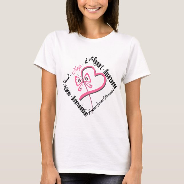 T-shirts Cancer de Mama Fé Esperança Amor (Frente)