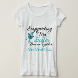 T-shirts Câncer de ovário De Apoio À Minha Irmã