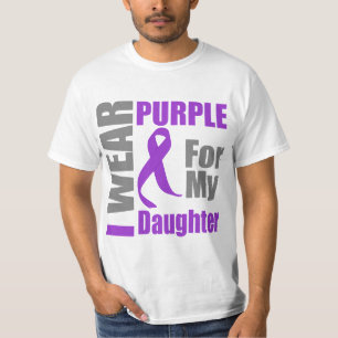 T-shirts Câncer de pâncreas eu visto a filha roxa da fita
