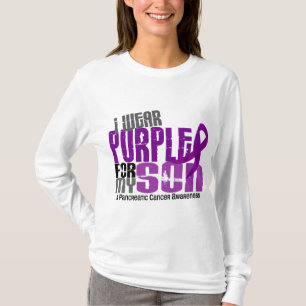 T-shirts Câncer de pâncreas eu visto o roxo para meu filh